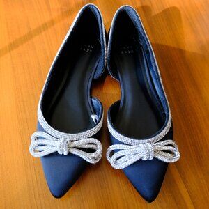 A New Day by Target Rhinestone and Black Satin Ballet flats - Size 8